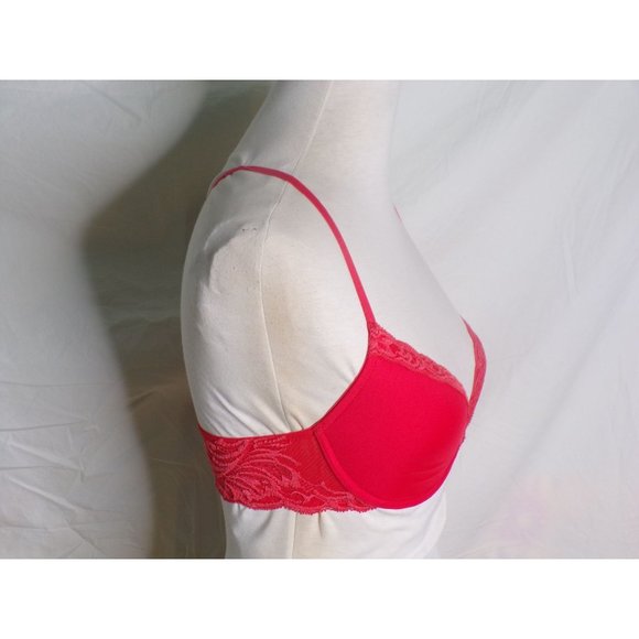 NATORI Feathers UW T-Back Front Close Bra #735023 Bright Coral 32D NEW - Picture 7 of 8